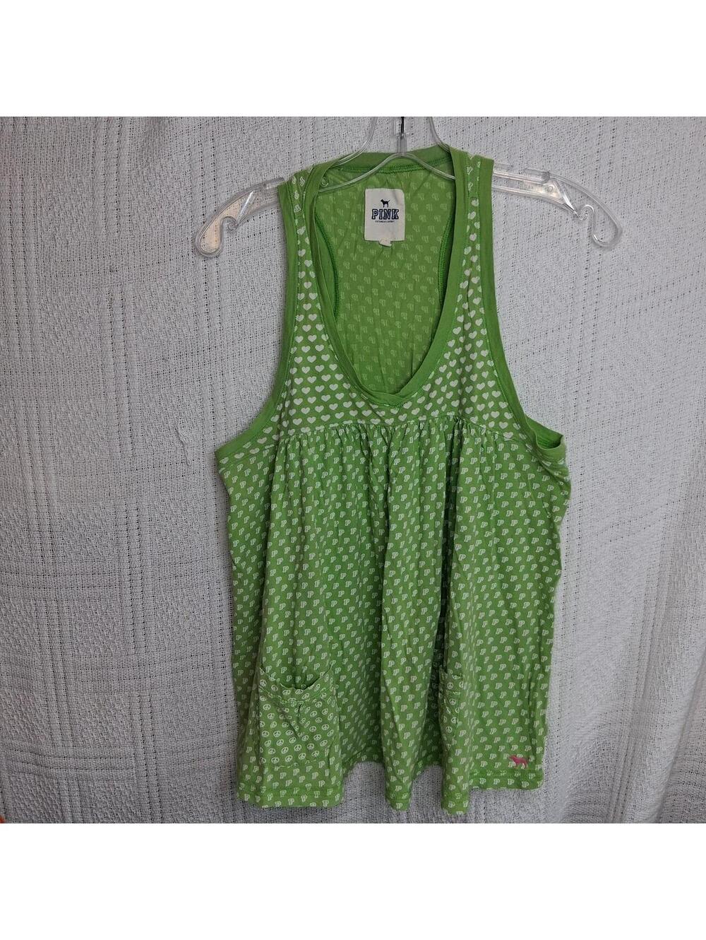 Pink babydoll y2k tank top green size large
